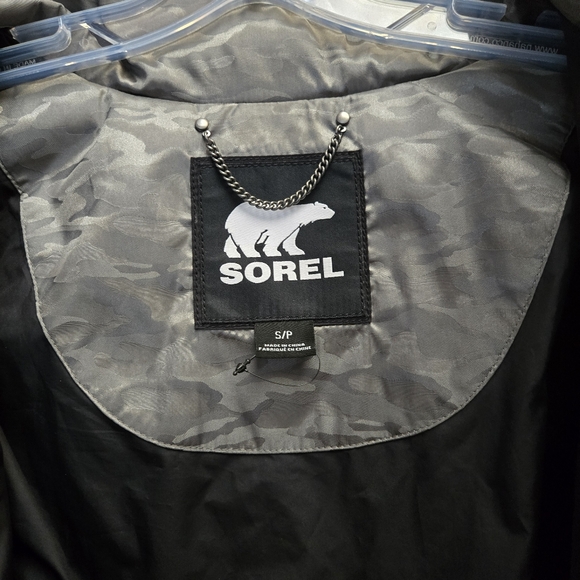 Sorel Camo Silver Gray Quilted Down Winter Jacket Small - Picture 4 of 10